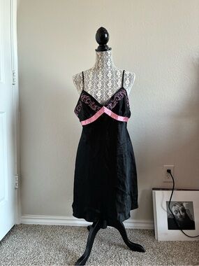 Y2K Morgan Taylor Black Slip Dress